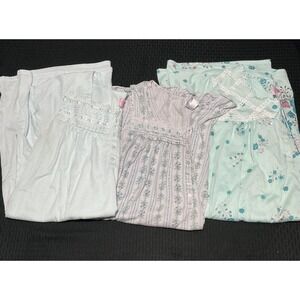 Pink Label & Adonna Nightgowns Womens 2X Lot Of 3 Multicolor Floral Sleepwear